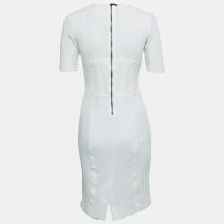 Pre Owned Burberry Off White Knit Flared Short Dress S
