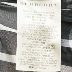 Pre Owned Burberry Gold Leather Double Breasted Coat S