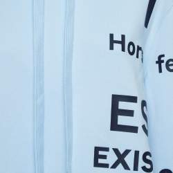 Pre Owned Burberry Light Blue Cotton Horseferry Cropped Hoodie M