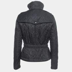 Burberry Black Quilted Synthetic Zip Front Jacket S