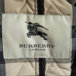 Burberry Black Quilted Synthetic Zip Front Jacket S