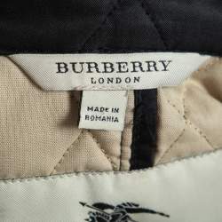 Burberry Black Quilted Synthetic Zip Front Jacket S