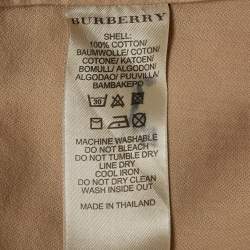 Burberry Beige Checked Cotton Button Front Shirt XS