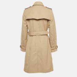 Pre Owned Burberry Beige Gabardine Belted Trench Coat M