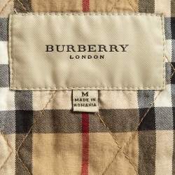 Burberry Beige Quilt Stitch Cotton Buttoned Jacket M