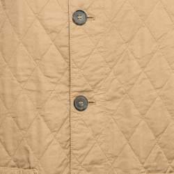 Burberry Beige Quilt Stitch Cotton Buttoned Jacket M