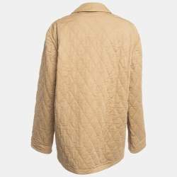 Burberry Beige Quilt Stitch Cotton Buttoned Jacket M