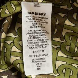 Pre Owned Burberry Green Logo Print Cotton Button Front Sleeveless Shirt S