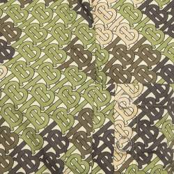 Pre Owned Burberry Green Logo Print Cotton Button Front Sleeveless Shirt S