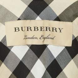 Pre Owned Burberry Black Wool Blend Single Breasted Belted Trench Coat S