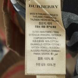Pre Owned Burberry Brown Nova Check Cotton Ruffle Detail Shirt M