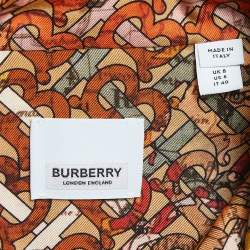 Pre Owned Burberry Multicolor Monogram Print Silk Short Sleeve Shirt S