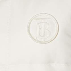 Pre Owned Burberry Cream Logo Detail Quilter Jacket L