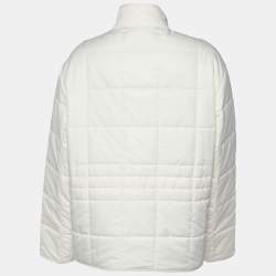 Pre Owned Burberry Cream Logo Detail Quilter Jacket L