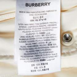 Pre Owned Burberry Cream Logo Detail Quilter Jacket L