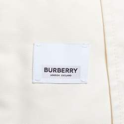 Pre Owned Burberry Cream Logo Detail Quilter Jacket L