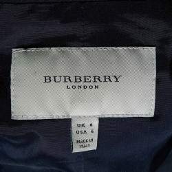 Pre Owned Burberry Black Wool Single Breasted Jacket S