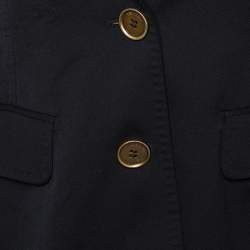Pre Owned Burberry Black Wool Single Breasted Jacket S