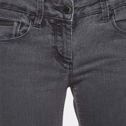 Pre Owned Burberry Grey Washed Denim Flared Leg Jeans M Waist 30''