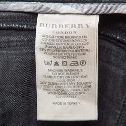 Pre Owned Burberry Grey Washed Denim Flared Leg Jeans M Waist 30''