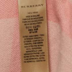 Burberry Pink Wool Reversible Poncho One Size