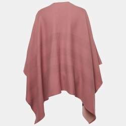Burberry Pink Wool Reversible Poncho One Size