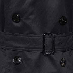 Burberry Black Cotton Double Breasted Harbourne Trench Coat S