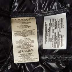Pre Owned Burberry Black Nylon Belted Double Breasted Puffer Jacket M
