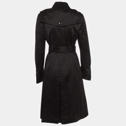 مملوكة مسبقًا Burberry Black Cotton Double Breasted Trench Coat S