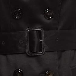 مملوكة مسبقًا Burberry Black Cotton Double Breasted Trench Coat S
