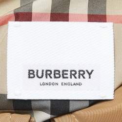 Pre Owned Burberry Brown Synthetic Detachable Hood Trench Coat M