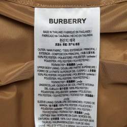 Pre Owned Burberry Brown Synthetic Detachable Hood Trench Coat M