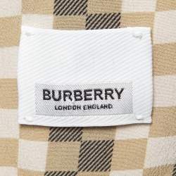 Pre Owned Burberry Beige Pixel Check Silk Shirt and Pants Set S/M