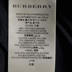 Pre Owned Burberry Gold Metallic Knit Ruched Long Sleeve Dress L