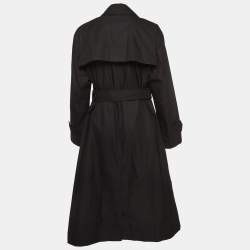 Pre Owned Burberry Black Gabardine Swingate Belted Trench Coat S