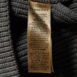 Pre Owned Burberry Grey Silk Paneled Wool Sweater XS