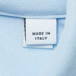 Pre Owned Burberry Blue Jersey Waist Tie-Up Shirt M