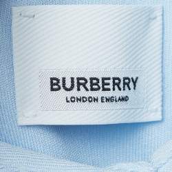 Pre Owned Burberry Blue Jersey Waist Tie-Up Shirt M