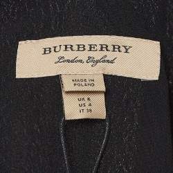 Pre Owned Burberry Black Georgette Tie-up Neck Short Dress S