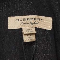 Pre Owned Burberry Black Georgette Tie-up Neck Short Dress S