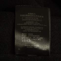 Pre Owned Burberry Black Embroidered Cashmere Coat S