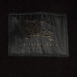 Pre Owned Burberry Black Embroidered Cashmere Coat S
