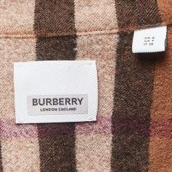 Burberry Brown Plaid Wool Short Shirt Dress XS