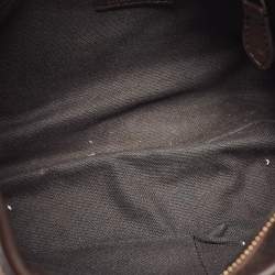 Pre Owned Burberry Brown/Beige Haymarket Coated Canvas and Leather Small Brooklyn Hobo