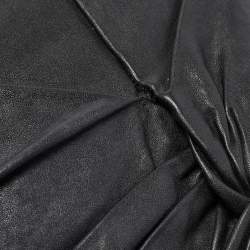 Pre Owned Burberry Black Leather Ruched Hobo