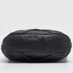 Pre Owned Burberry Black Leather Ruched Hobo