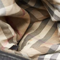 Pre Owned Burberry Black Leather Ruched Hobo