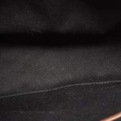 Pre Owned Burberry Brown/Beige Leather and House Check Fabric Medium Banner Tote