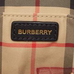 Pre Owned Burberry Black/Beige Nova Check Fabric and Leather Studded Elise Belt Bag