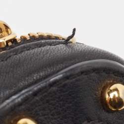 Pre Owned Burberry Black/Beige Nova Check Fabric and Leather Studded Elise Belt Bag